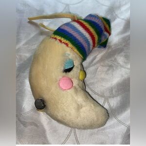 Rare 1982 R. Dakin “Baby‎ Things” Sleepy Moon with Rainbow Hat – Wind-Up Lullaby